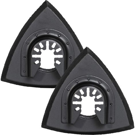 Patins de ponçage triangulaires 80mm - Plateau de ponçage pour outil multifonction oscillant pour ponçage du bois, 2 pièces (1/5)