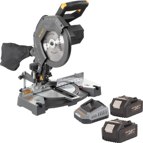 Sierra ingletadora a batería Procraft PGS20bb 20 V 210 mm sin escobillas + 2 baterías de 4,0 Ah + cargador