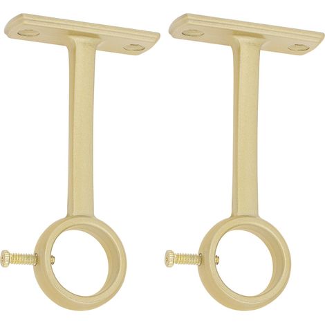 Supports de tringles à Rideaux pour Montage au Plafond et Mur Or 2 pièces 2.5cm (1/5)