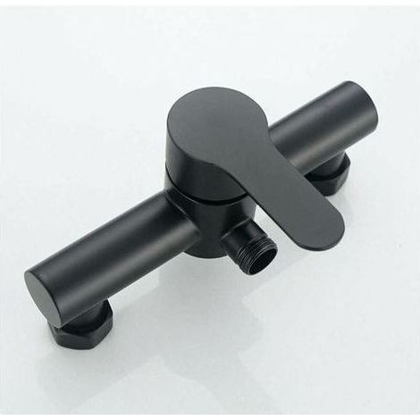 Robinet de douche mitigeur mural noir en acier inoxydable – Finition chromée ultrabrillante – Valve céramique anti-fuite – Installation murale (1/5)