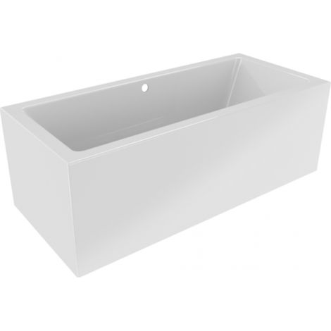 Baignoire RIHO RETHINK CUBIC WALL Plug&Play 180x80 cm-Blanc-Gauche-Blanc-80 --