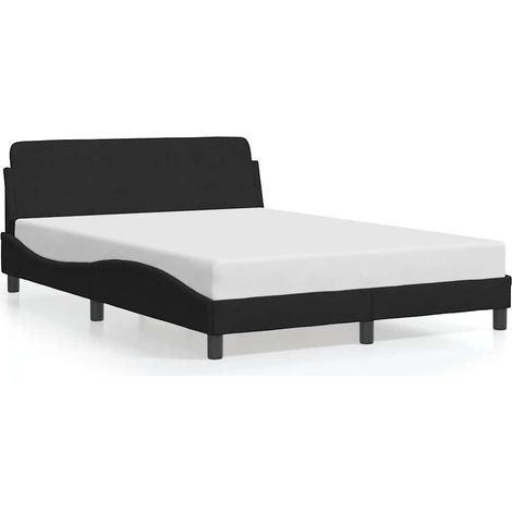 vidaXL Bettgestell mit Kopfteil Schwarz 140x200 cm Samt