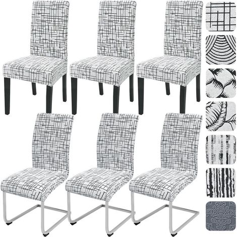 Stuhlhussen 6er Set Jacquard Stretch für Schwingstühle, waschbar, universell (1/5)