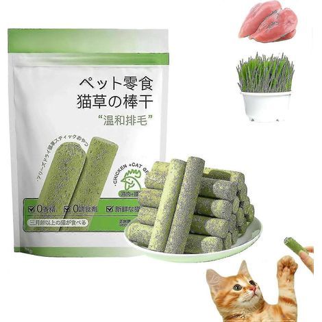 Bâtonnet d'herbe à chat pour le nettoyage des dents. friandises pour animaux. élimine les boules de poils. convient aux chatons et est prêt à consommer. Idéal pour nettoyer les dents des chatons. (1/5)