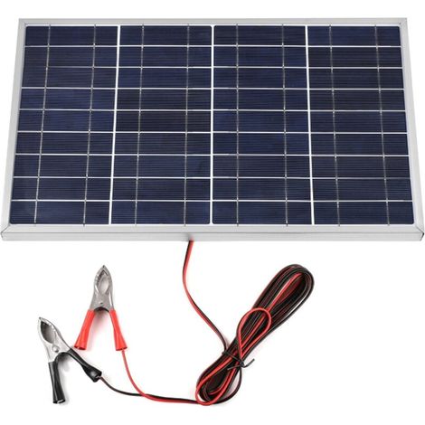 Panneau solaire 12V 10W, contrôleur Portable, ensemble d'alimentation, pince crocodile, générateur solaire domestique Rechargeable pour l'extérieur, chargeur solaire RV (1/4)