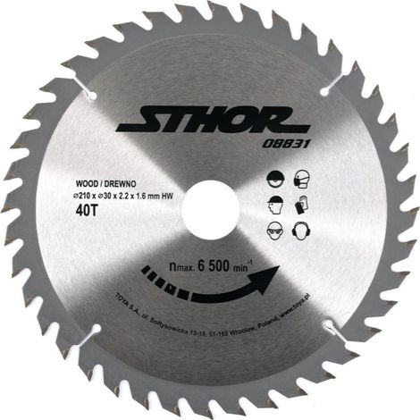 Hoja de sierra circular Sthor 08831 210 mm 40 dientes