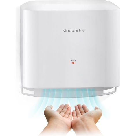 Automatique Sèche-Mains Électrique à Grande Vitesse, Sèche-Mains Muraux pour Toilettes Commercial ou Domestique (Blanc) (1/5)