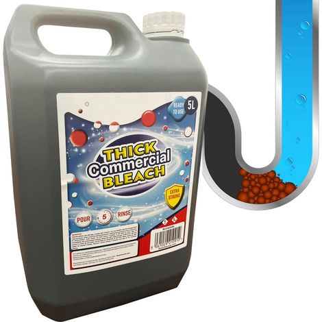 2 x 5L Extra Strong Thick Commercial Bleach For Sanitisation & Disinfection
