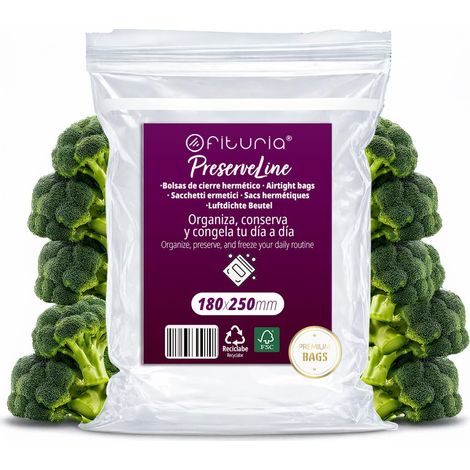 Sachets ZIP Transparents 180x250 mm avec Fermeture Hermétique, Sacs Zip pour Aliments, Snacks, Congélation et Organisation de Cuisine et de Voyage (300 Sachets) (1/5)