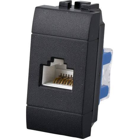 Serie Civile A2ZWORLD MBL Nero Compatibile Con Bticino Living International (Presa Dati RJ45 CAT6)
