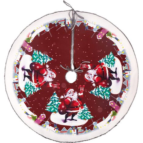 Jupe de sapin de Noël à motif mignon de 70 cm, avec accessoires de décoration pour le bas du sapin. (1/5)