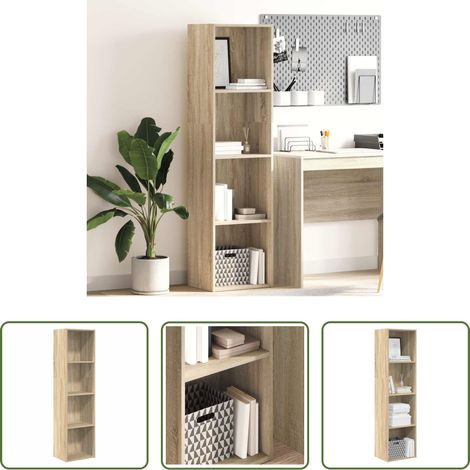 vidaXL Étagère livres -  Bibliothèque chêne sonoma 40x30x152 cm bois d'ingénierie (1/5)