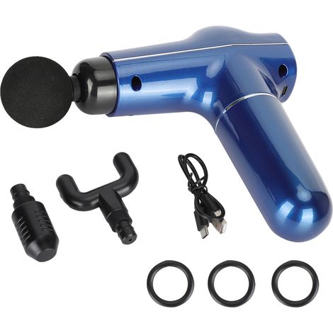 Mini-Muskelstimulator, tragbares Entspannungsmassagegerät mit 3 Geschwindigkeitsstufen (blau-metallic UV-Lackierung) (1/5)