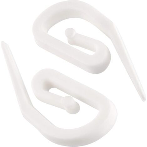 Ganci per tende in plastica bianca - Confezione da 100 (28 x 12 mm) Tende/Finestre/Tende