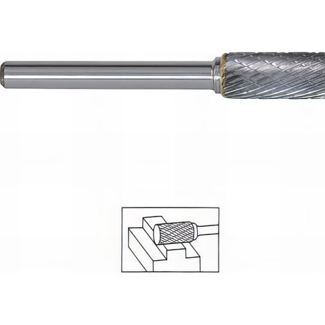 Fraise Lime carbure cylindre Bout Plat dents croisées mm - Diamètre 6 mm mm