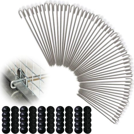 Lot de 30 clips de protection pour panneau solaire, pinces de protection en acier inoxydable avec crochet en J pour panneau solaire, fil d'oiseaux, clôture de pigeon (1/5)