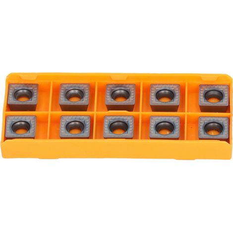 10 plaquettes de tournage carbure multicolores finition fine, lames CNC revêtues multicouche, inserts de fraisage pour tour, lot de 10 pièces (1/5)