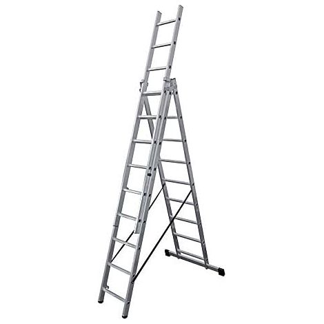 Aluminium-Cabrio-Leiter 3x9 Stufen edm (1/4)