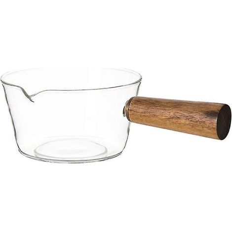 Casserole en verre transparent avec poignée, casserole antiadhésive en verre borosilicate (1/4)