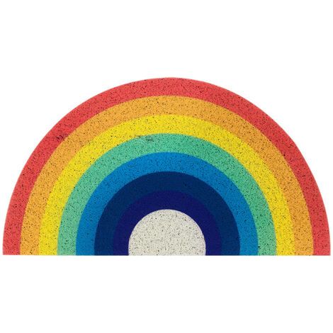 BUNTHAUS Tapis De Bain rayé en Couleurs DemiRond Microfibres 40x80cm Antidérapant Et Absorbant pour Baignoire,Douche,Salle de Bain,Cuisine,Entrée,Chambre Lavable (1/3)