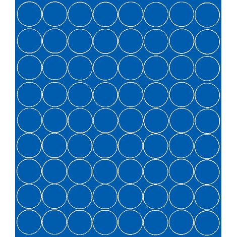 Adesivi circolari da 5 cm, 72 pezzi, blu opaco