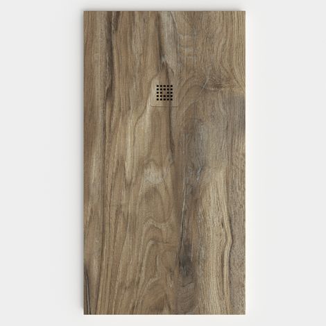 VAROBATH - Receveur de douche 3D 80x120 - Modèle NOGALSOMOA effet bois (1/5)