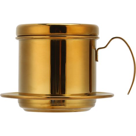 Cafetière en Acier Inoxydable Cafetière Filtre à Café Style Vietnamien pour Extérieur Bureau Bureau
