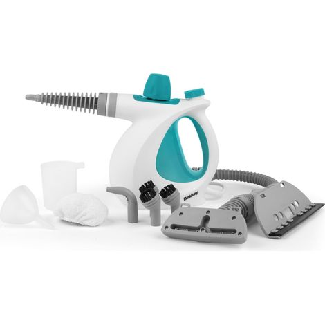 Nettoyeur Vapeur à Main 10-en-1, Prise EU, Nettoyage et Désinfection Vapeur Multifonctionnel, Réservoir d'Eau de 250ml, Accessoires Nettoyage pour Rideaux, Salle de Bain, Cuisine etc, 1000W (1/5)