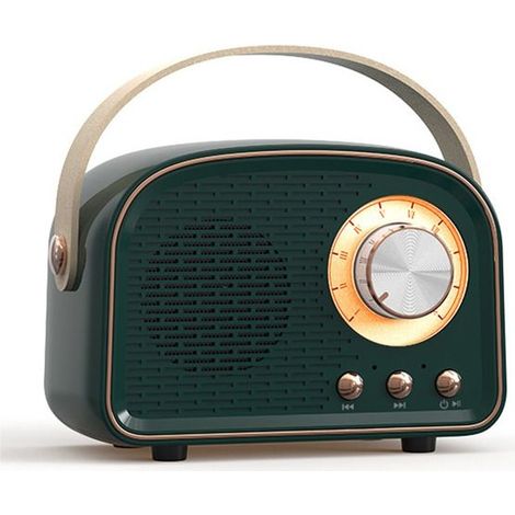 Haut-parleur Bluetooth rétro, haut-parleur vintage sans fil, haut-parleur Bluetooth portable sans fil pour l'extérieur, prend en (1/5)