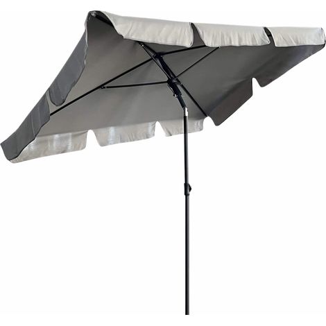 Sombrilla de jardín FLOKS con protección UV Gris Claro peso 2,8 kg Dimensiones 200x123x235 cm (1/5)