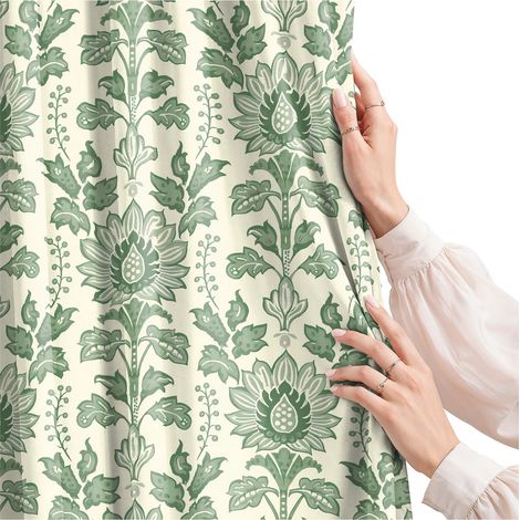 Rideau pour salon, cuisine, chambre, ruban grenouille, rideaux, fleurs prêtes à poser, 300 cm (1/5)