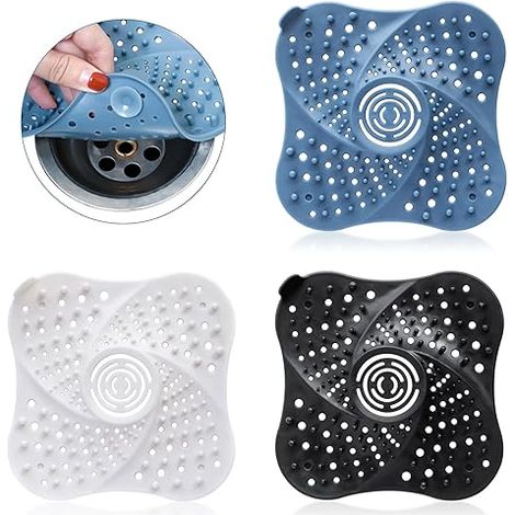 Bouchon de douche en silicone durable avec ventouse, couvercle de bonde facile à installer et à nettoyer, convient pour la salle de bain, la baignoir (1/5)