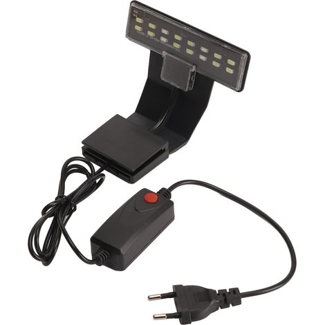 Lampe LED pour aquarium, éclairage tricolore, design ultra-mince, haute luminosité, pour poissons et plantes aquatiques, 220V, cadre noir.-AquaForge (1/5)