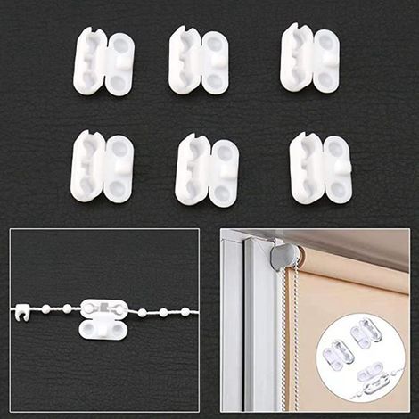 Pack of 10 White Roller Blind Cord Connectors – Curtain Bead Chain Connector Clips – Suitable for Vertical Blinds – Replacement Parts (1/5)