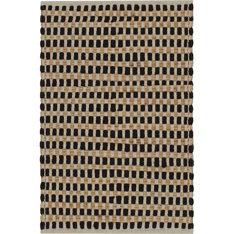 Maison Exclusive - Set Tappeti in Iuta Intrecciati a Mano Naturale e Nero (1/5)