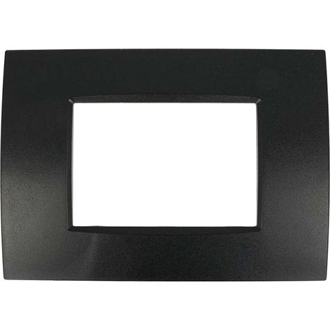 Placca 503 3M Posti Nero Lucido Slim compatibile Living Light Air SD46003-2 (1/2)