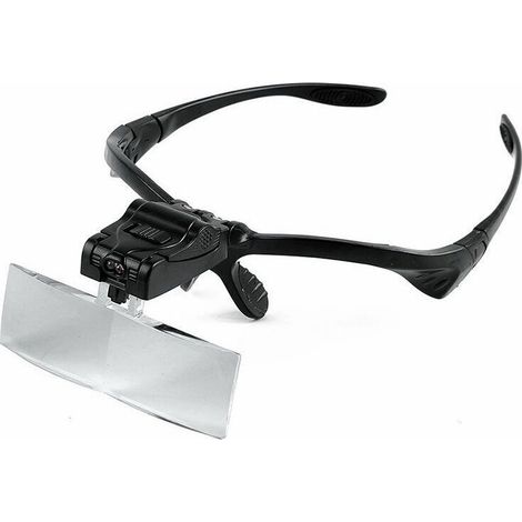 Ahlsen Headband Magnifying Glass with LED Light, Hands-Free Reading Stand, Magnifying Glasses with 5 Removable Lenses for Reading, Viewing and Jewelry Viewing (1/5)