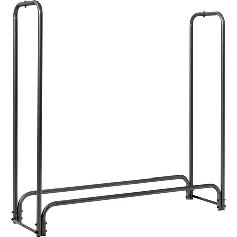 Porte-bûches 4 pieds en fer avec housse PVC, base surélevée et ventilation pour jardin, terrasse et abri extérieur (1/5)