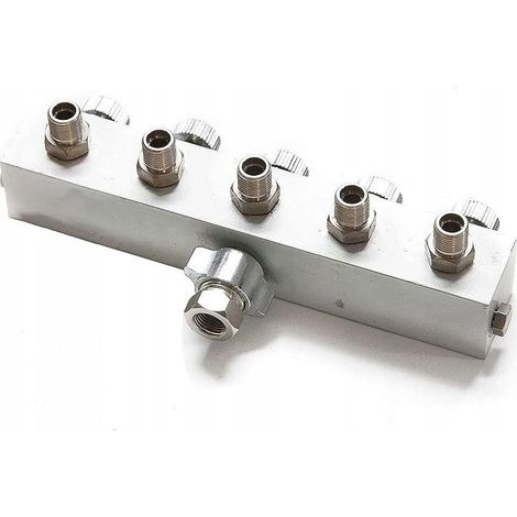 Luftverteiler für 5 Luftschläuche Kompressor 5x 1/8" Separater Sammler