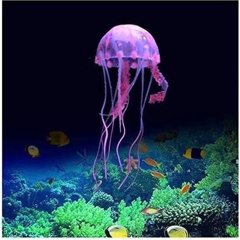 Décoration méduse - HAWUJ - rose résine - aquarium (1/4)