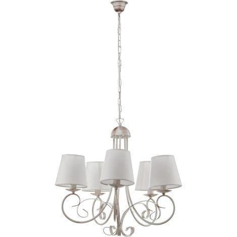 [GEBRAUCHT] B-Ware Kronleuchter Lampe Leuchter Pompei Weiß Antik Schirm Deckenlampe Beleuchtung