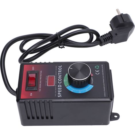 Variateur de tension électronique avec interrupteur protection surcharge 15A contrôleur vitesse pour ventilateur meuleuse angulaire souffleur (1/5)