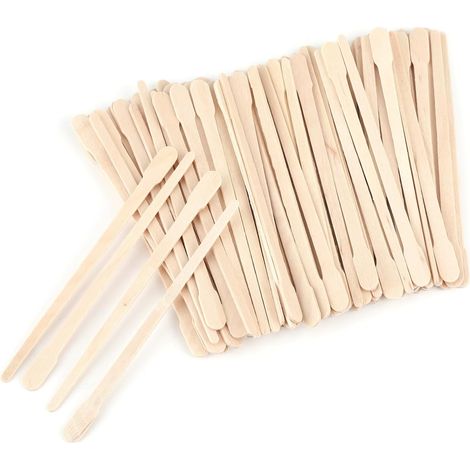 Lot de 200 Spatules en Bois pour Épilation à la Cire, Bâtons Jetables Accessoires d'Épilation pour Sourcils, Lèvres et Corps, Usage Unique et Hygiénique (1/5)