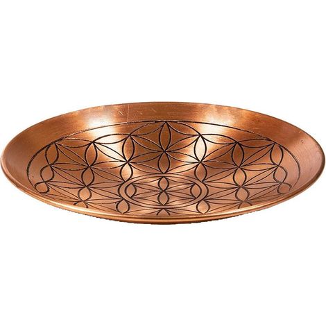Assiette déco de cuivre motif fleur de vie (1/3)