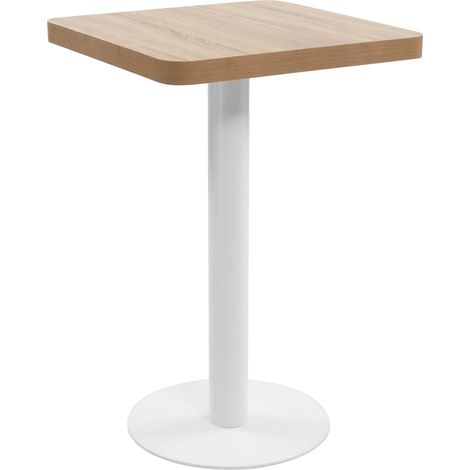Table d'appoint auxiliaire table de bistro hauteur 75 cm MDF et acier blanc DEC036562