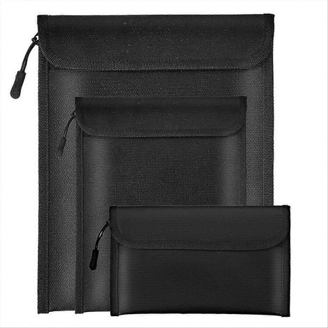 Feuerfeste und wasserdichte Tasche bis 1093 °C (2000 °F) – 3er-Pack feuerfeste Geld-/Dokumententaschen mit abschließbarem Reißverschluss, wasserdichtes Münzfach (1/5)