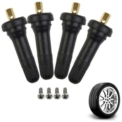 Lot de 4 valves TPMS pour capteur Pression des pneus, tiges Valve Schrader en Caoutchouc et métal, Anti-Fuite système Voiture, Remplacement fiable Durable - (1/5)