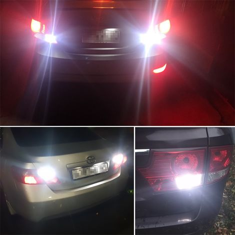 Ampoule LED pour feu arrière de voiture, feu stop, haute luminosité, économie d'énergie, BA20D, blanc/jaune bicolore (1/2)