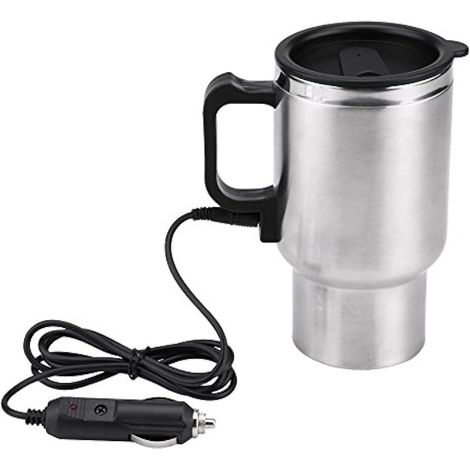 Bouilloire électrique Voyage, Acier Inoxydable 450ml Tasse Chauffage Dans Avec Allume Cigare Voiture Ebullition Rapide Petit électroménager Protection Contre Combustion Sec Eau Thé Tisane (1/5)
