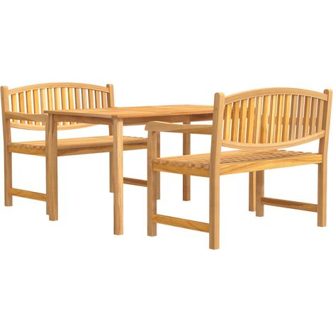 Maison Exclusive - 3-tlg. Garten-Essgruppe Massivholz Teak
